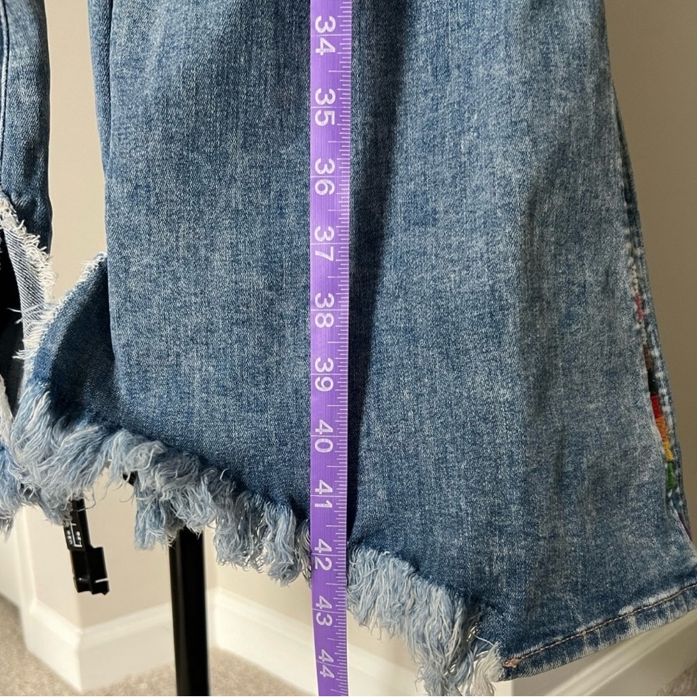 American Eagle high rise super stretch pride festival flare embroidered jeans - Picture 11 of 14